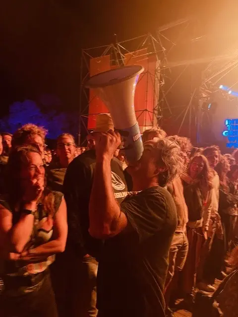 Een loopbaangesprek op een festival